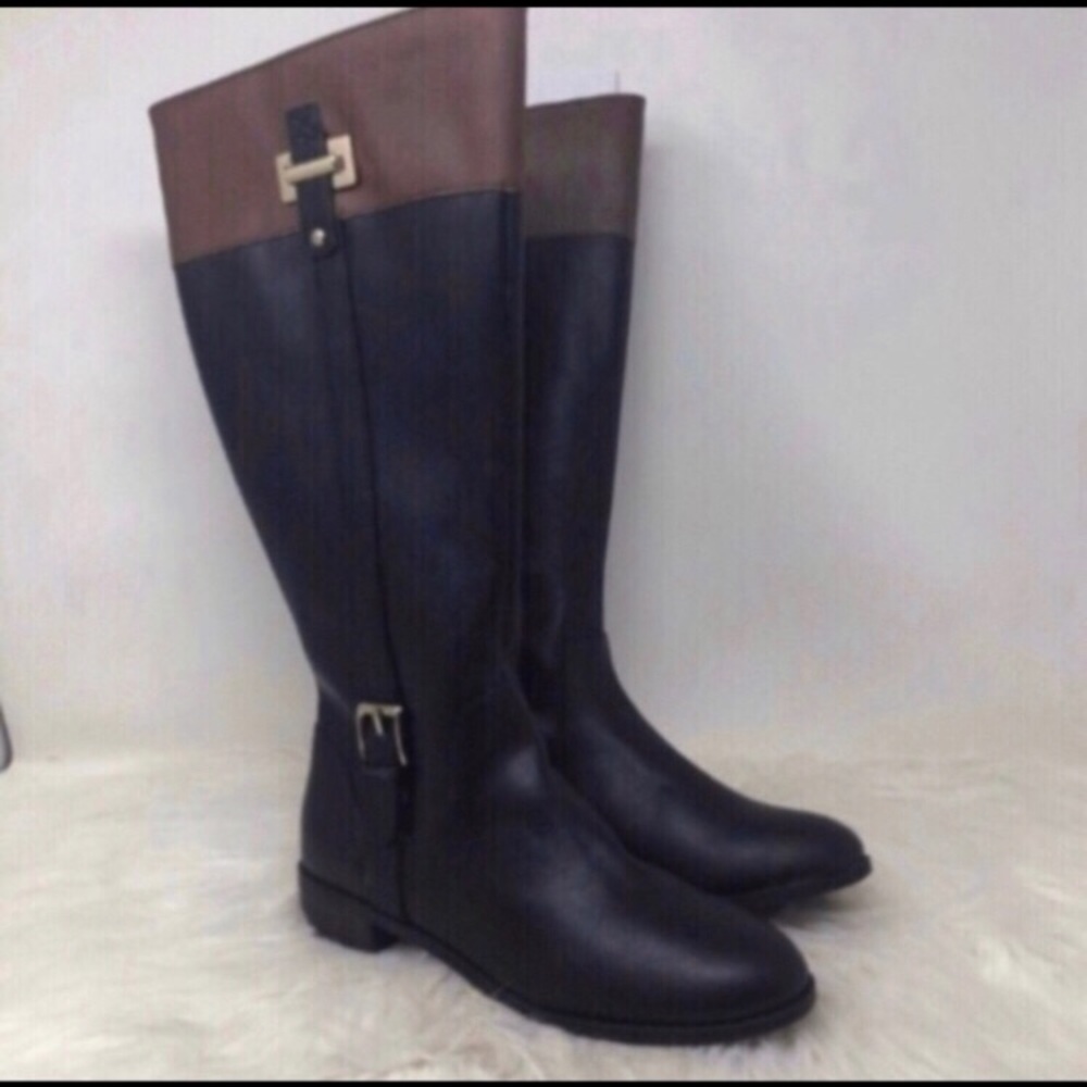 Karen Scott Deliee Wide-Calf Riding Boots Black Brown 8W